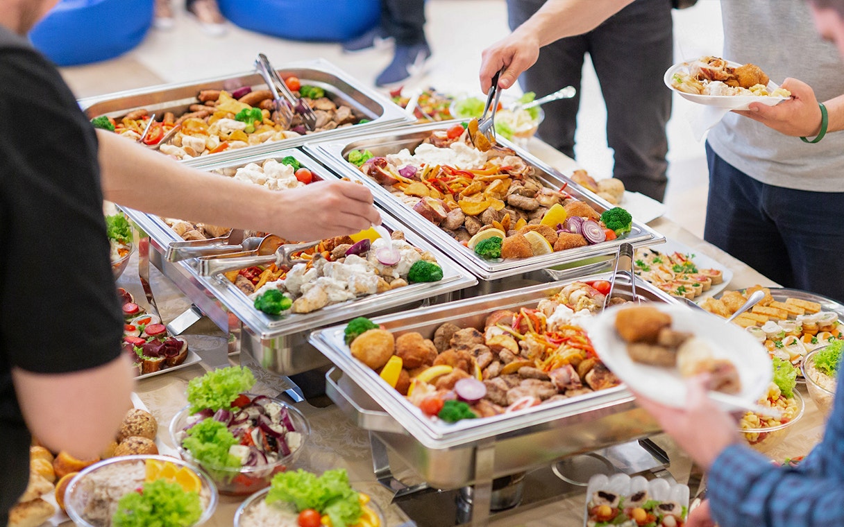 Buffet on deck during Great Barrier Reef cruise from Cairns.