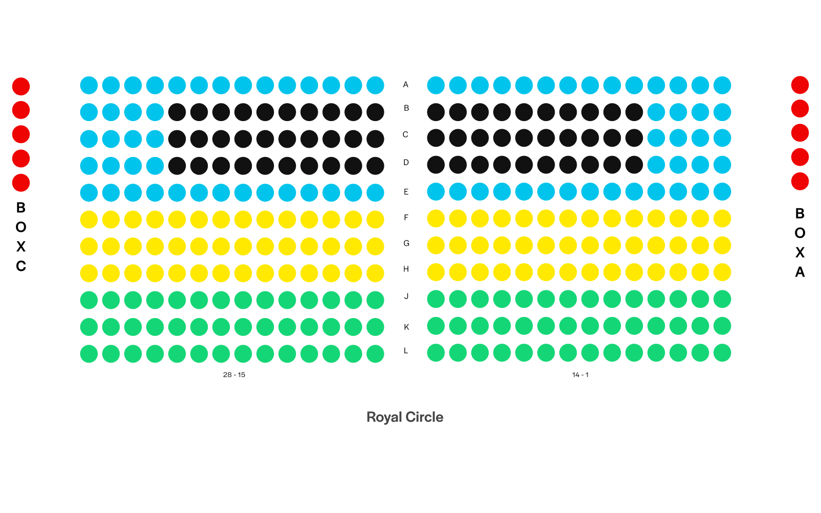 Piccadilly Theatre Royal Circle Seating Plan