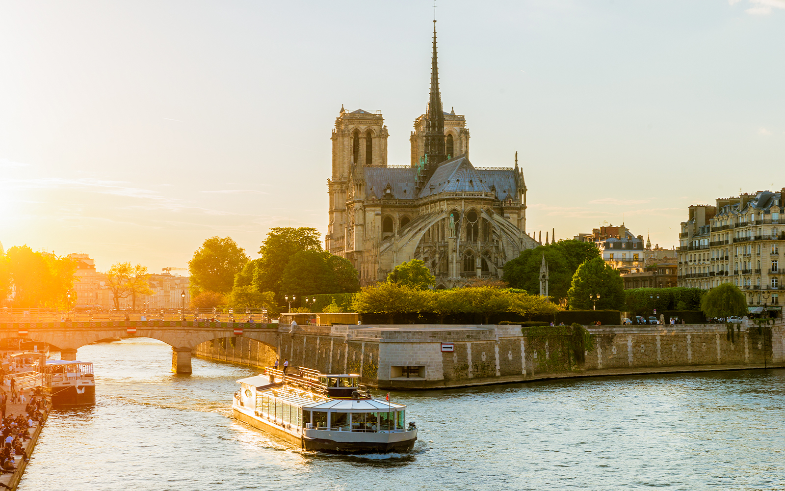 Notre Dame Cathedral during golden hour
