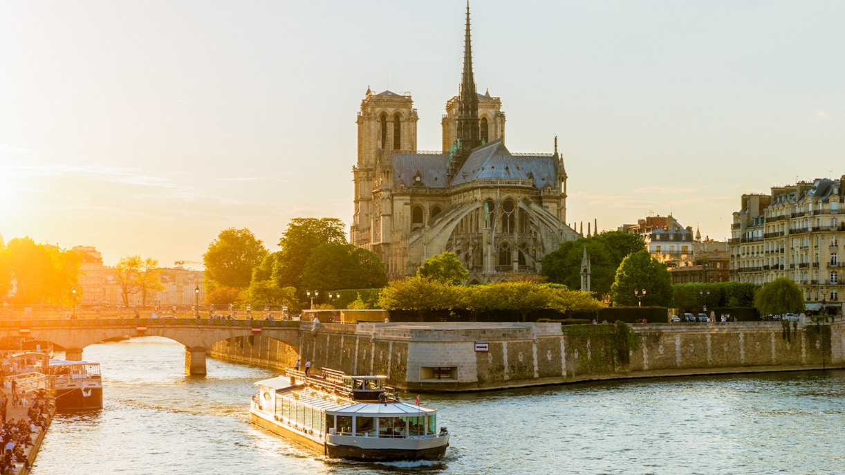 Notre Dame Cathedral during golden hour