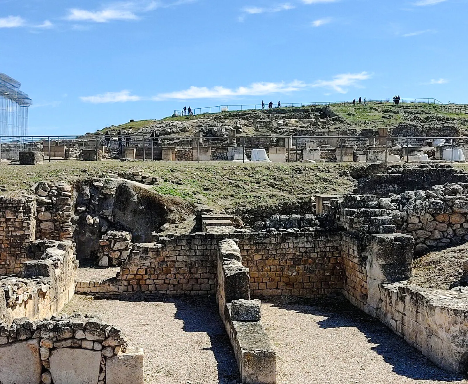 Segóbriga Roman ruins with ancient stone walls and pathways, Madrid.