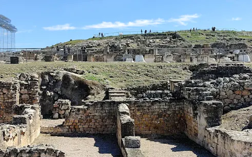 Segóbriga Roman ruins with ancient stone walls and pathways, Madrid.