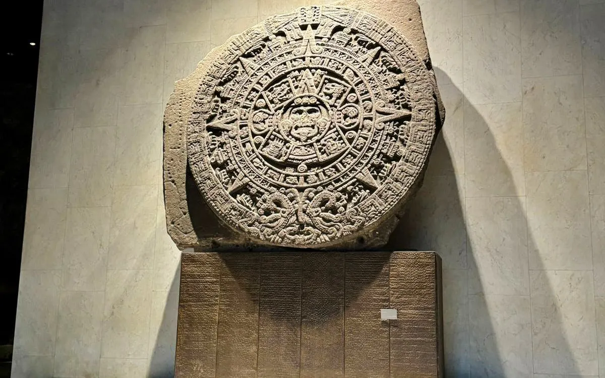 Aztec Sun Stone at National Museum of Anthropology, Mexico City.