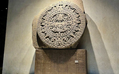 Aztec Sun Stone at National Museum of Anthropology, Mexico City.