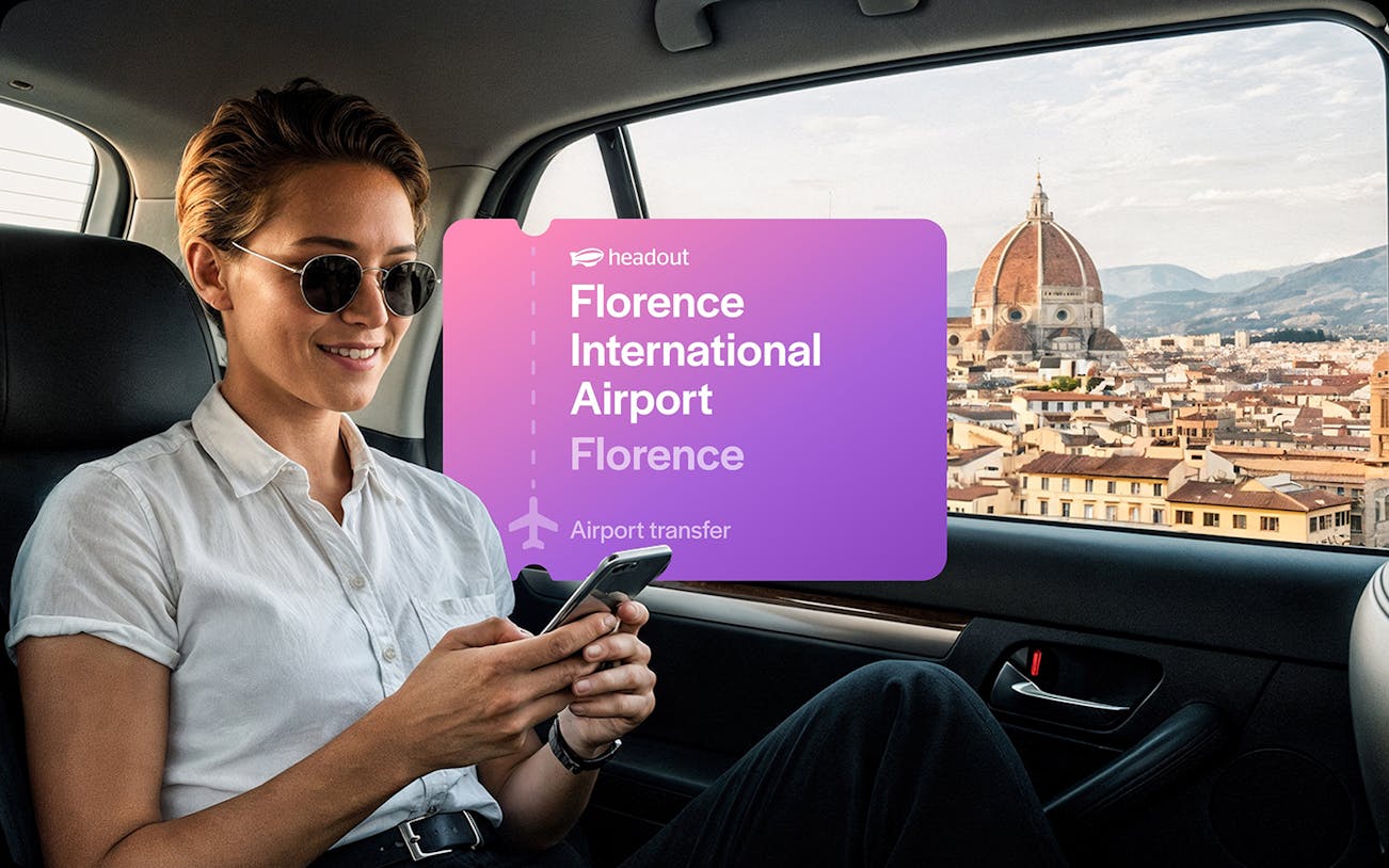 Private car transfer from Florence International Airport with view of Florence Cathedral.