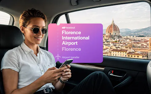 Private car transfer from Florence International Airport with view of Florence Cathedral.