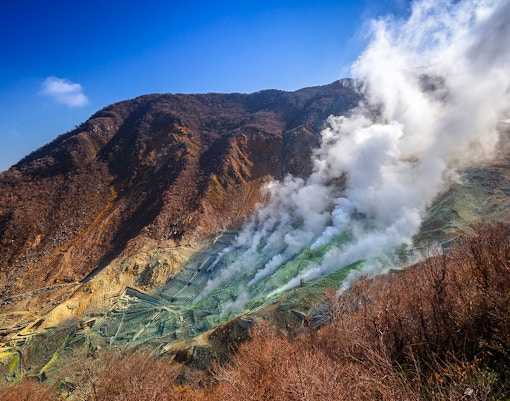 Active sulphur vents of Owakudani at Fuji volcano