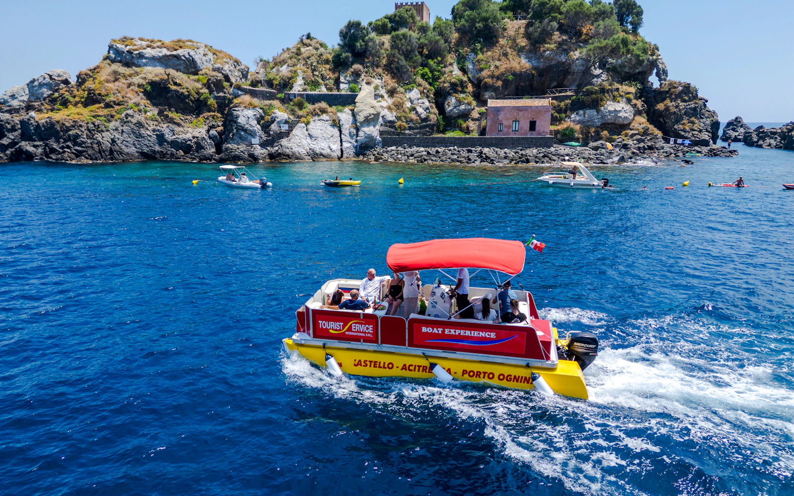 From Catania: Cyclops Coast Boat Tour with Welcome Aperitif and Swimming Stop Image 2
