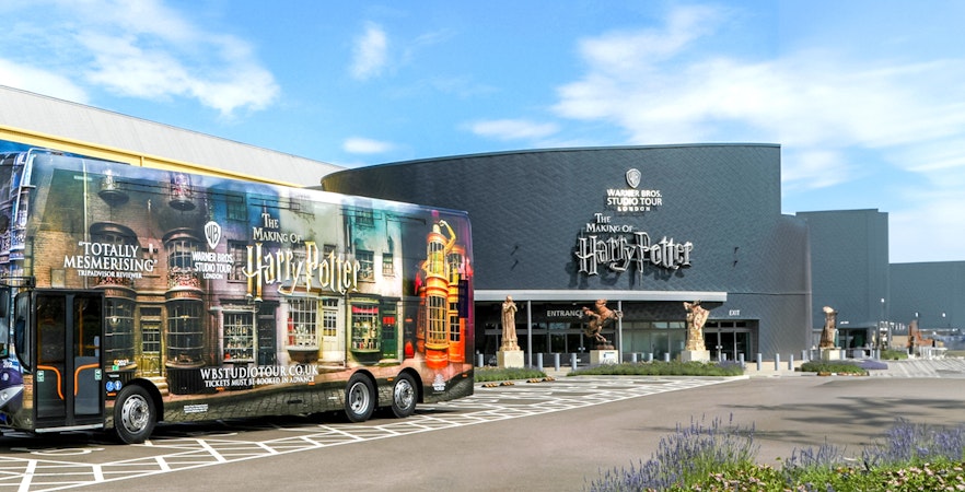 Coach at Warner Bros. Studio Tour London for Harry Potter experience.