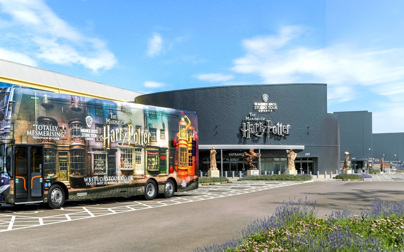 Coach at Warner Bros. Studio Tour London for Harry Potter experience.