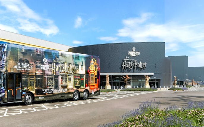 Coach at Warner Bros. Studio Tour London for Harry Potter experience.