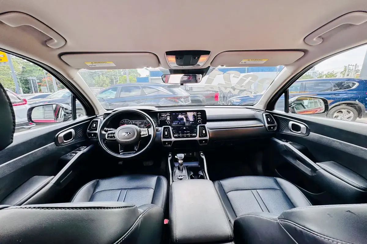 Car interior view for rental in Punta Cana, Dominican Republic.