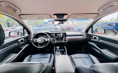 Car interior view for rental in Punta Cana, Dominican Republic.