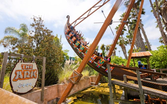 Pirate ship ride at The Ark, Six Flags Discovery Kingdom, California.