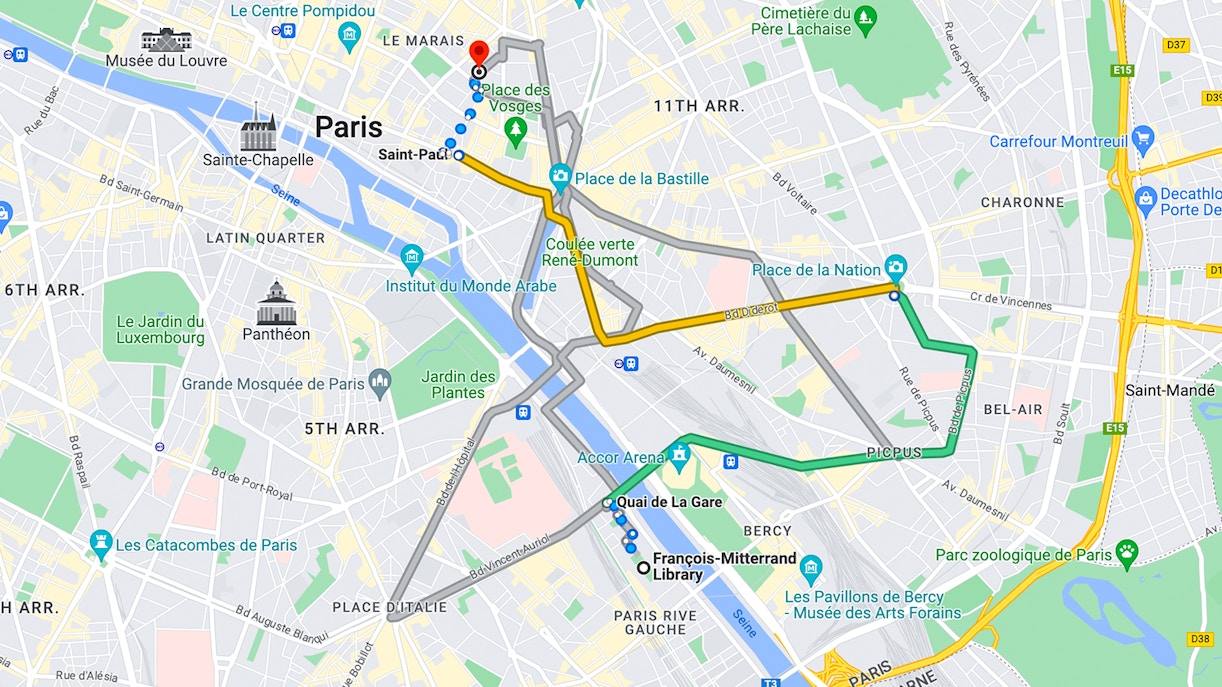 Getting to National Picasso Museum via Train Map