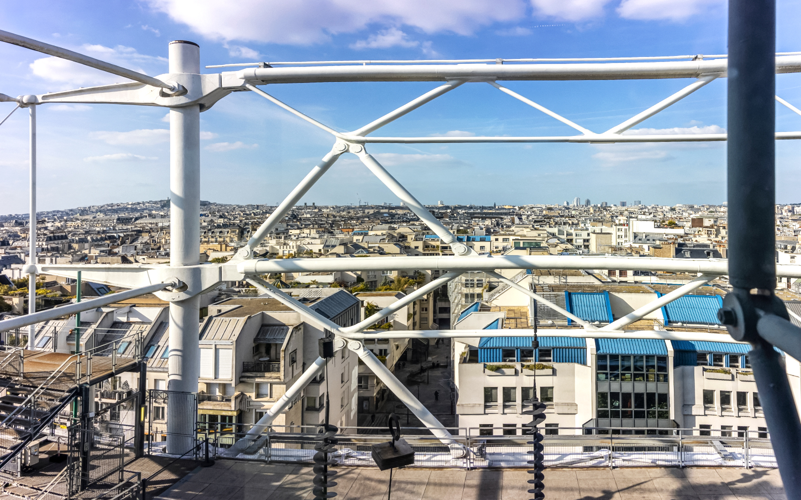View of Paris skyline from Centre Pompidou terrace.