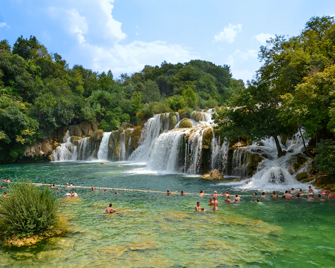 From Trogir: Krka National Park Guided Day Trip with Optional Wine Tasting