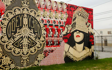 Street art murals at Wynwood Walls, Miami, featuring intricate designs and bold colors.
