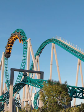Roller coaster loop at Cinecitta World theme park in Italy.