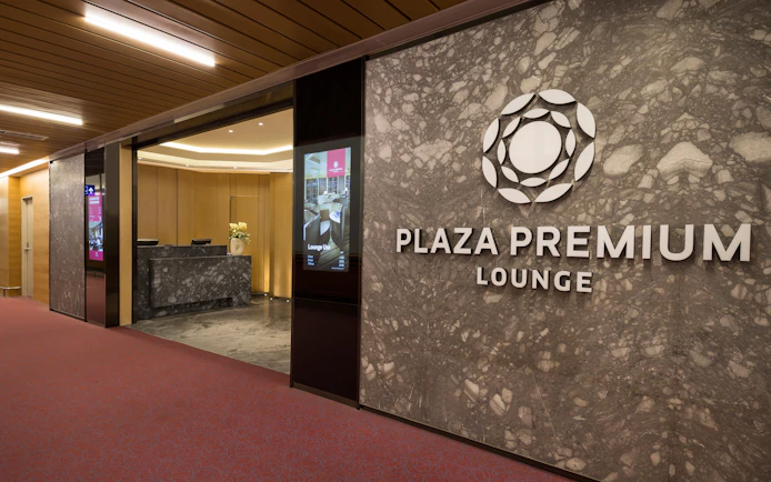 Plaza Premium Lounge entrance, Zone C, Taipei, Taiwan.
