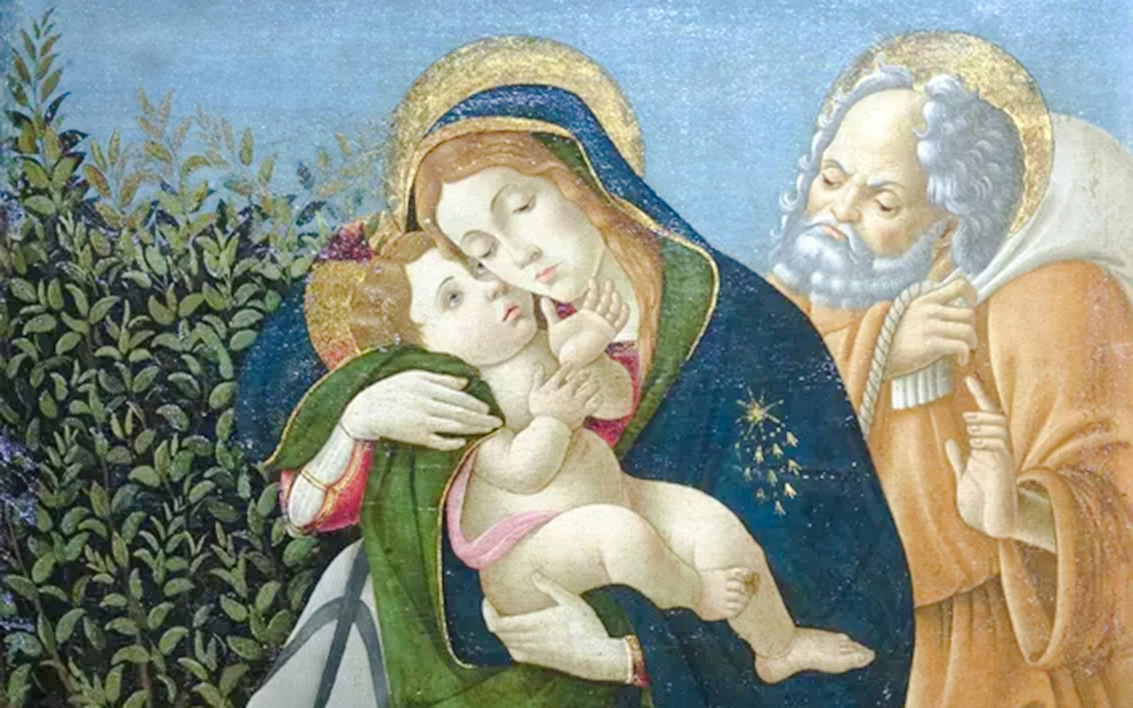 Madonna and Child with Saint Joseph in "The Flight into Egypt" painting at Jacquemart André Museum.
