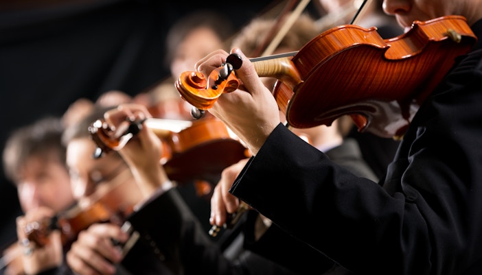 Orquestra de Viena se apresentando em Viena.