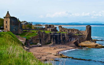 St Andrews Castle ruins overlooking the North Sea in Scotland.