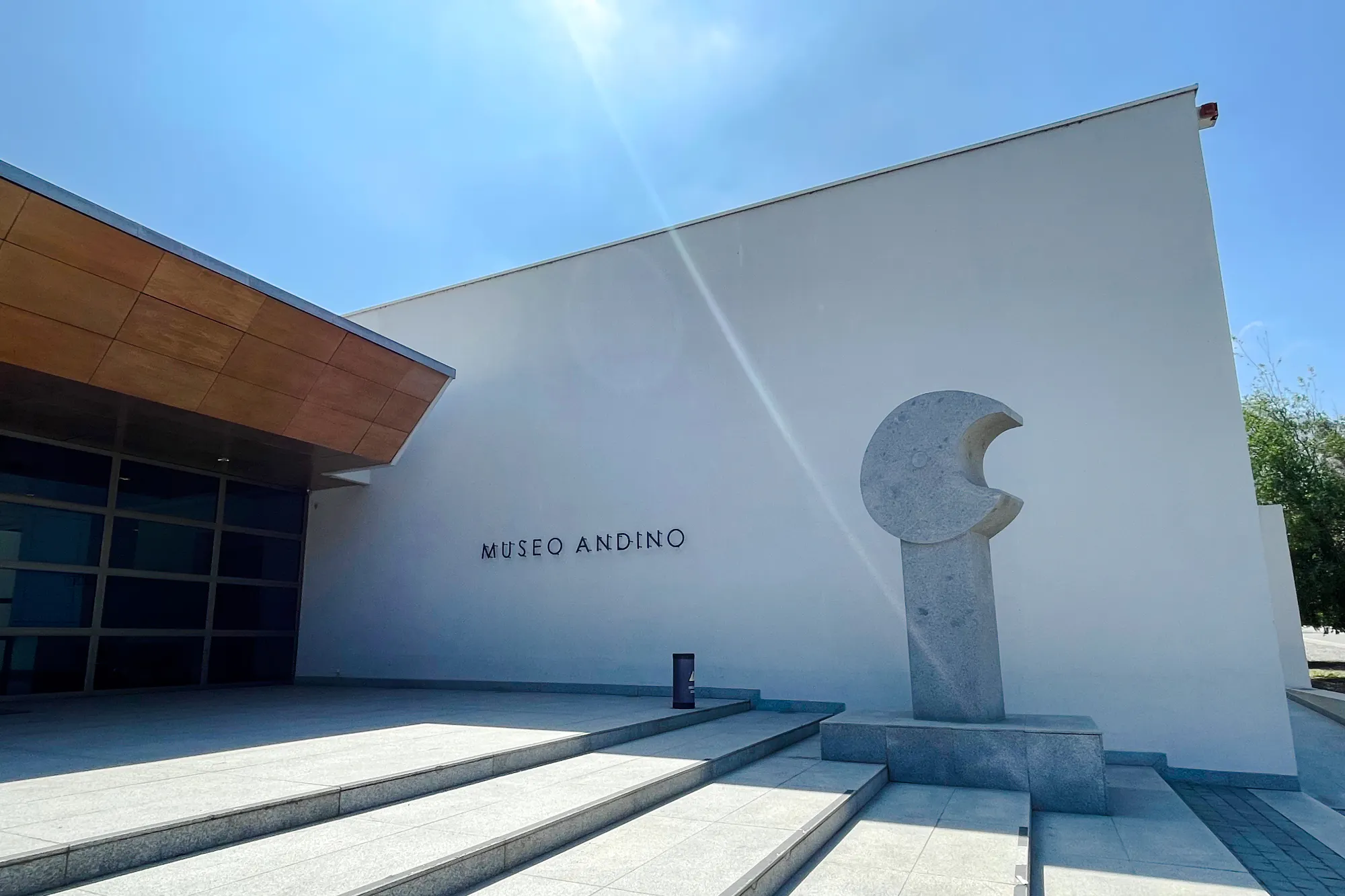 Museo Andino entrance with sculpture, part of Santa Rita Vineyard Tour, Santiago.
