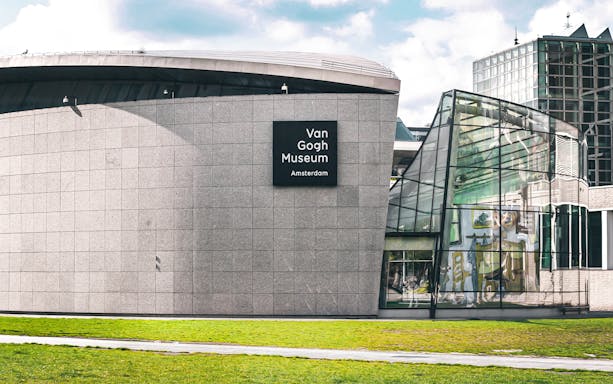 Van Gogh Museum exterior in Amsterdam with modern architecture.
