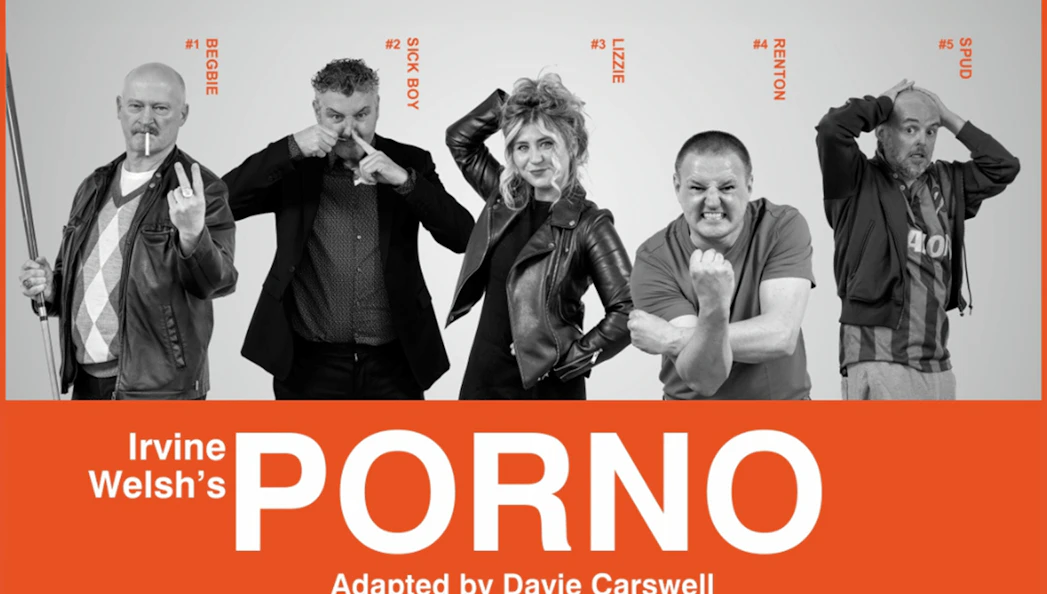 Cast of Irvine Welsh’s PORNO in character poses.
