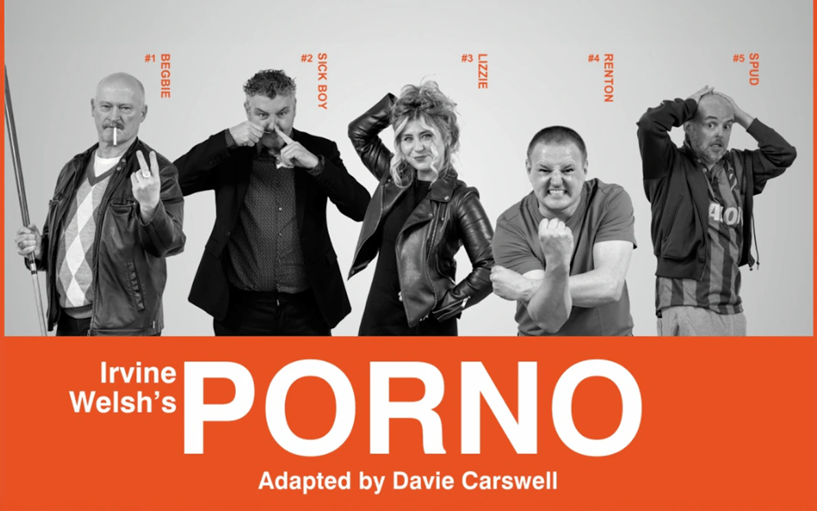 Cast of Irvine Welsh’s PORNO in character poses.