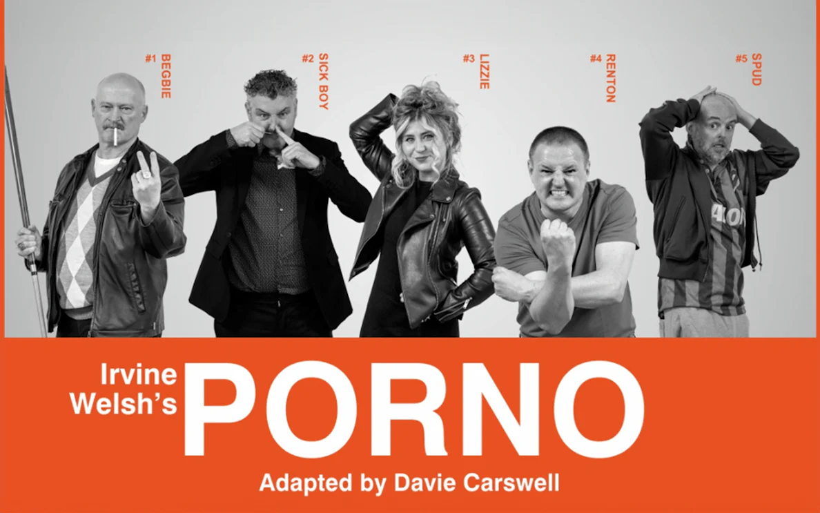 Cast of Irvine Welsh’s PORNO in character poses.