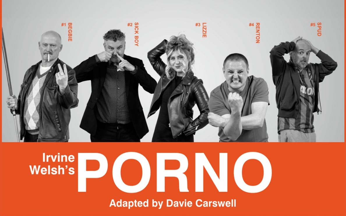 Cast of Irvine Welsh’s PORNO in character poses.