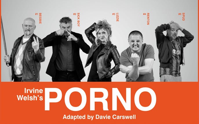Cast of Irvine Welsh’s PORNO in character poses.