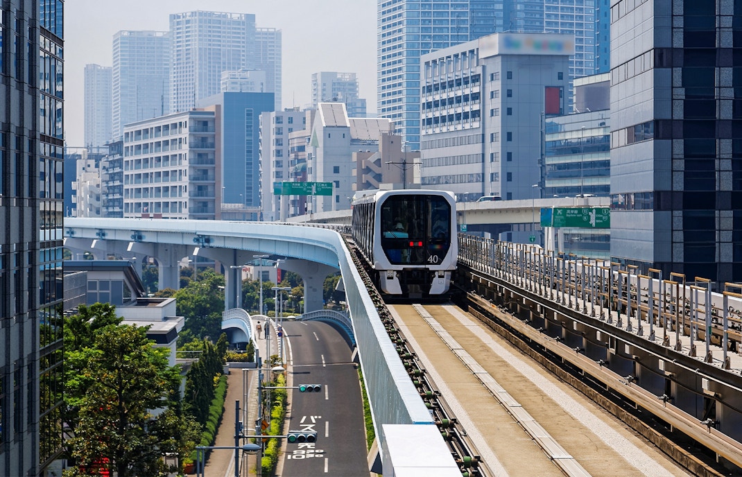 Tokyo metro with Tokyo city in the background