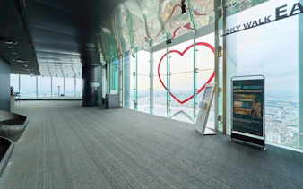 Sky Walk at Lotte Hanoi with heart-shaped window view, DUBAI tour.