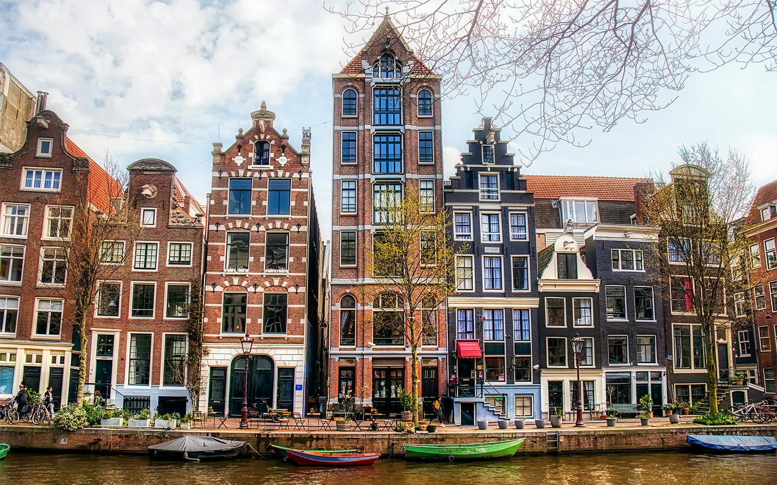 Herengracht Canal with historic gabled houses near the Golden Bend, Amsterdam, Holland.
