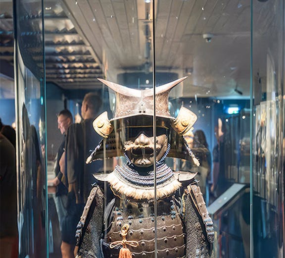 Samurai armor display at Samurai Museum Berlin.