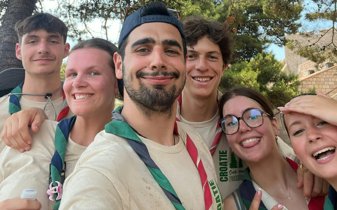 Group of friends enjoying a self-guided city exploration game in Dubrovnik.