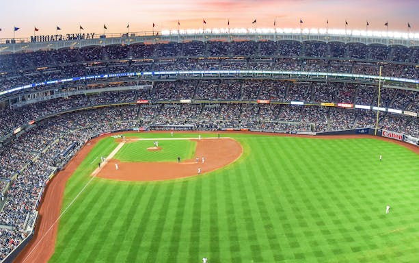 Baseball game at Yankee Stadium, New York, featuring New York Yankees vs Milwaukee Brewers.
