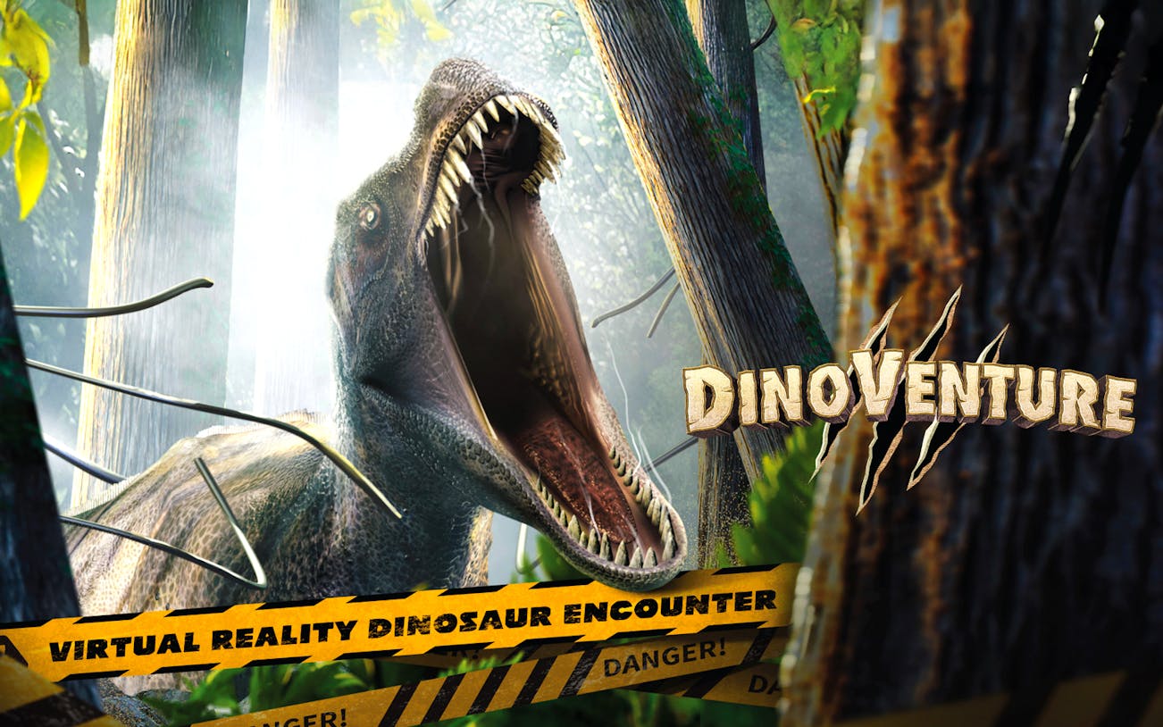 Virtual reality dinosaur encounter at DinoVenture.