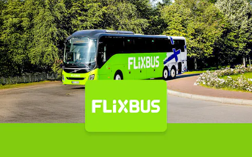 FlixBus traveling to Efteling from Amsterdam on a scenic road.