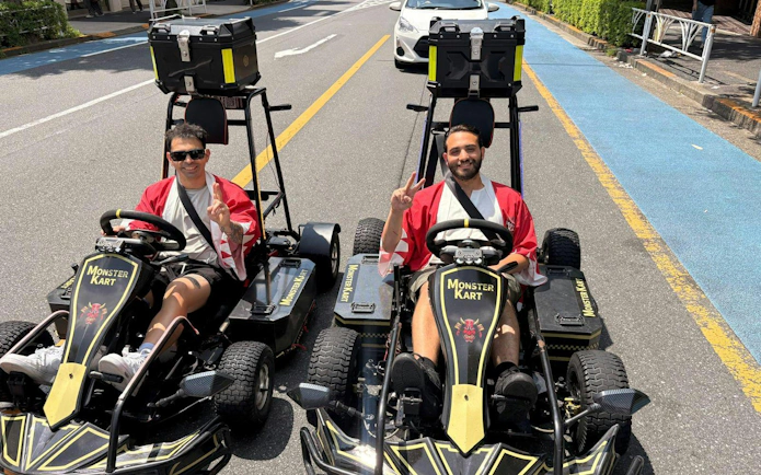 Electric go-karts on Asakusa street during 60-minute tour.