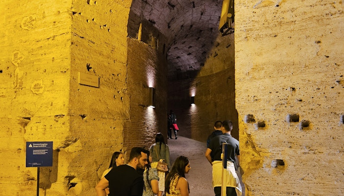 Castel Sant'Angelo exterior view during guided tour in Rome, Italy.