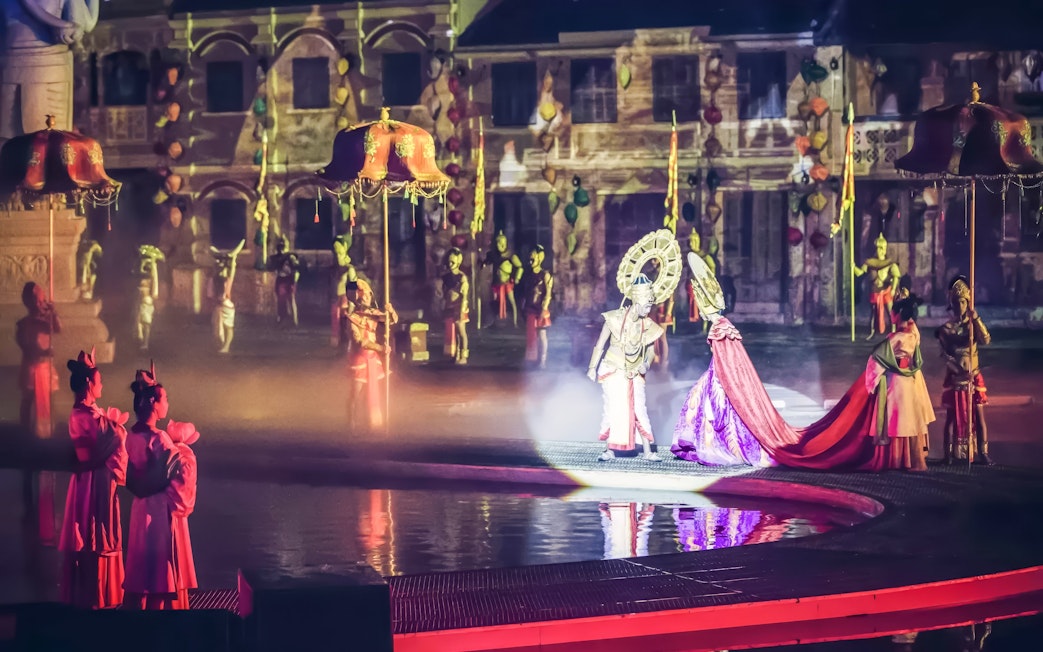Performers in traditional dress at Hoi An Memories show, Vietnam.