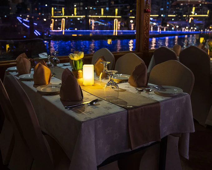 From Dubai Creek: Dhow Cruise with Dinner & Live Entertainment