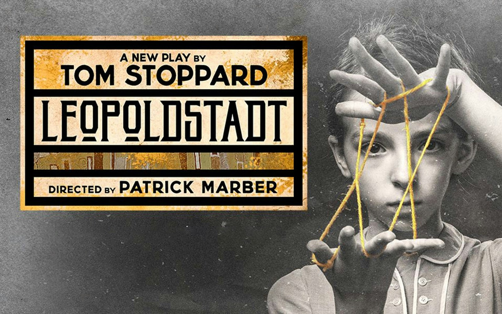 Leopoldstadt play poster with child playing cat's cradle, directed by Patrick Marber.