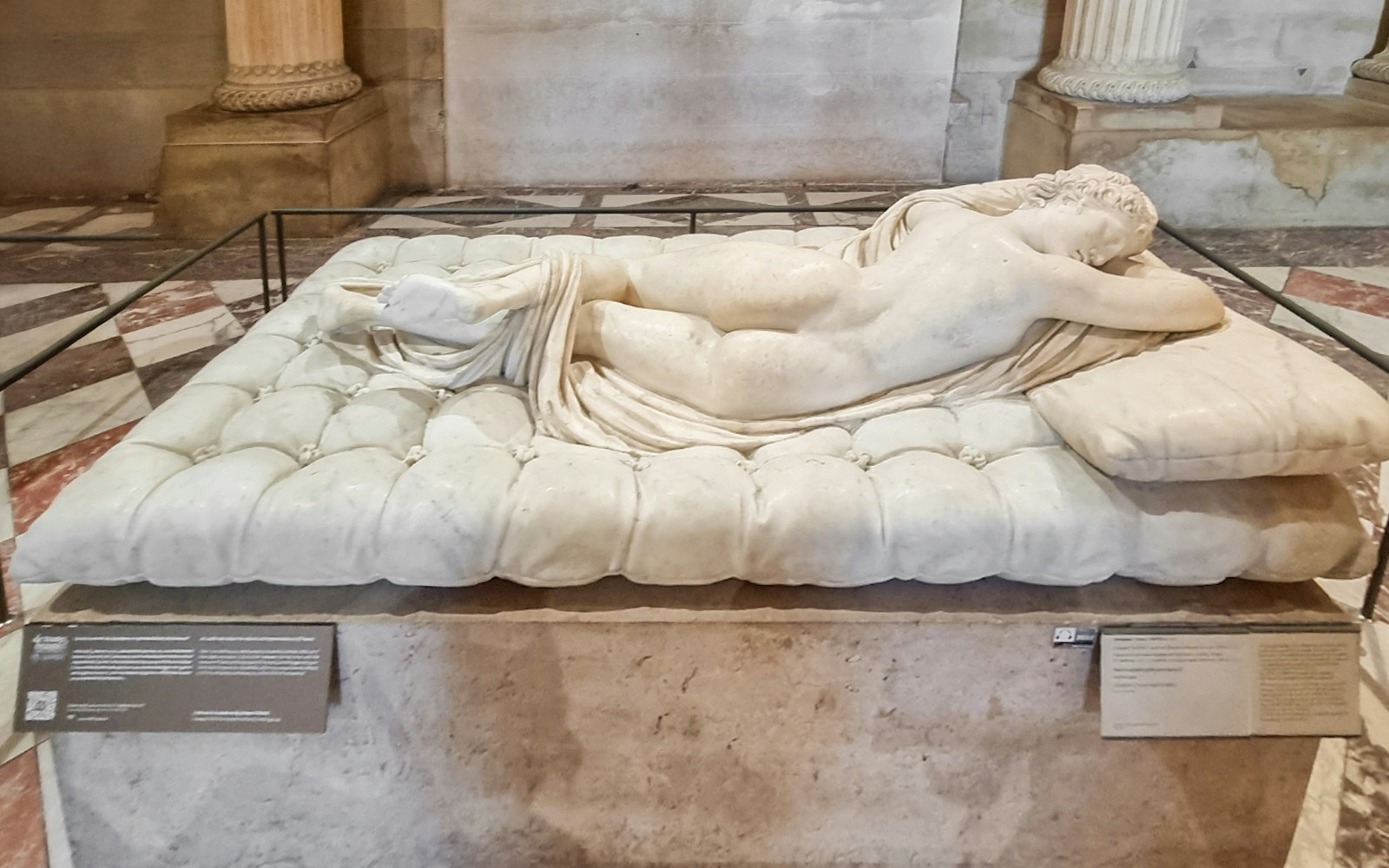 The Sleeping Hermaphroditus sculpture at Louvre Museum, Paris.