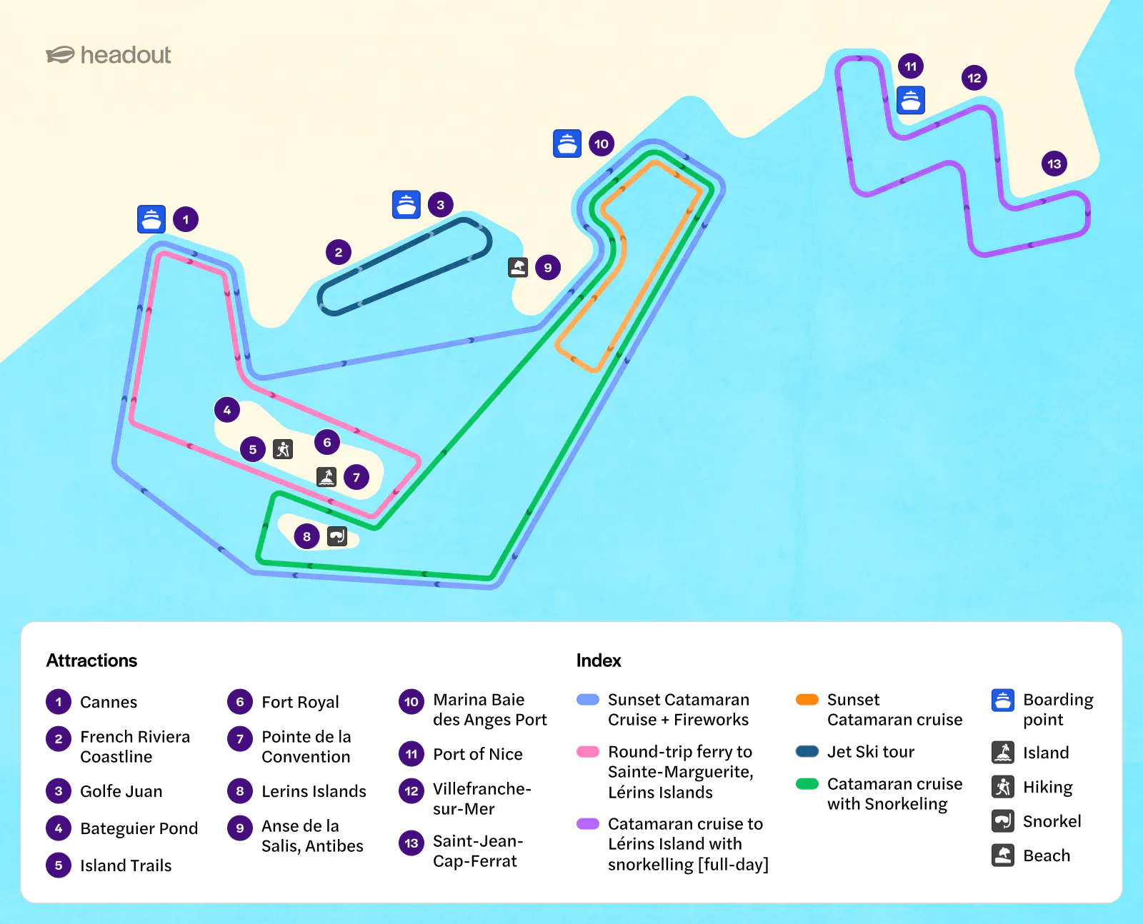 Cannes Cruise Map