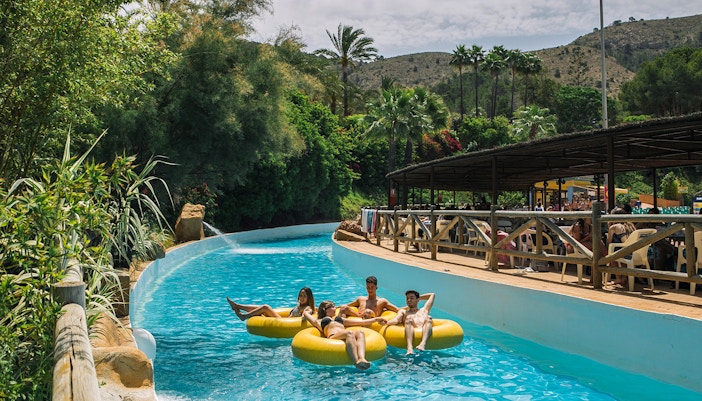 Family enjoying in Aqualand